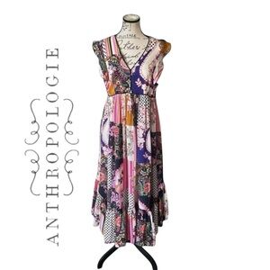Anthropologie Floral Midi Dress with Elegant Silhouette